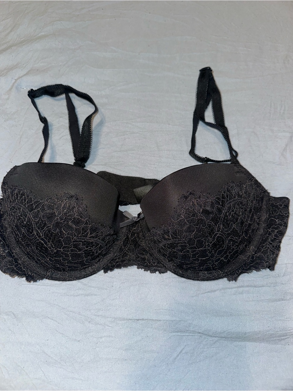 Victoria's Secret Black Lace Push-Up Balconette Bra